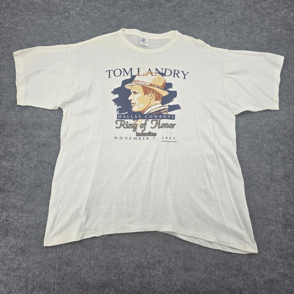 Vintage 1993 Dallas Cowboys Tom Landry Ring of Honor T-Shirt XL Single Stitch